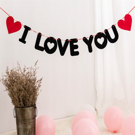 퀘이사D I LOVE YOU 가랜드 포토존꾸미기 파티장식 파티룸꾸미기