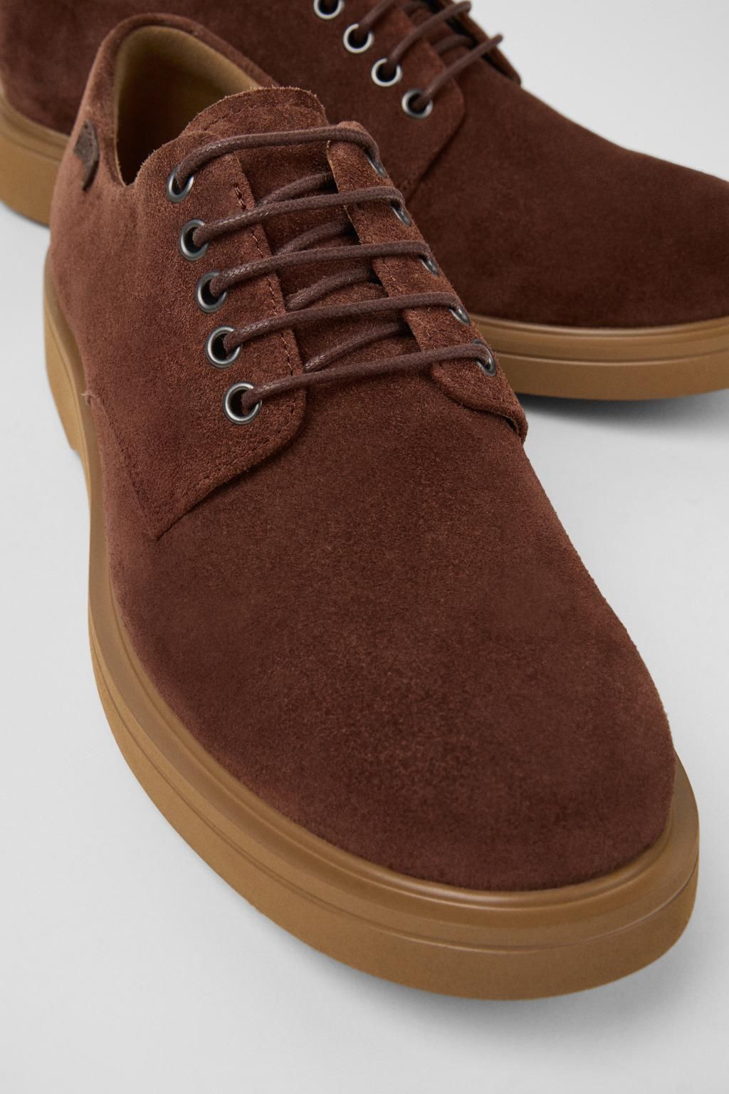 캠퍼 브라운 스웨이드 더비 슈즈 Norman K100998-005 BROWN - 상세 이미지 2