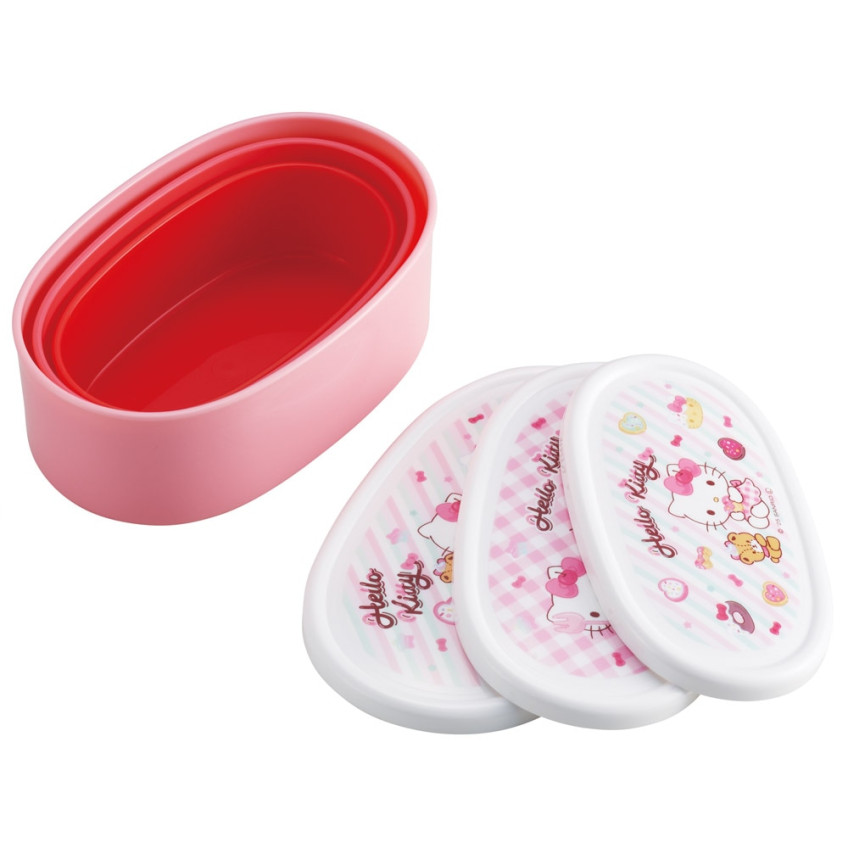 [발주상품 2~4 영업일 후 발송예정] 스케이터 헬로키티 Fancy Snacks Sweets 캐릭터 용기 3P 도시락 세트 SRS3S - 주방·식기 - 하카타몰