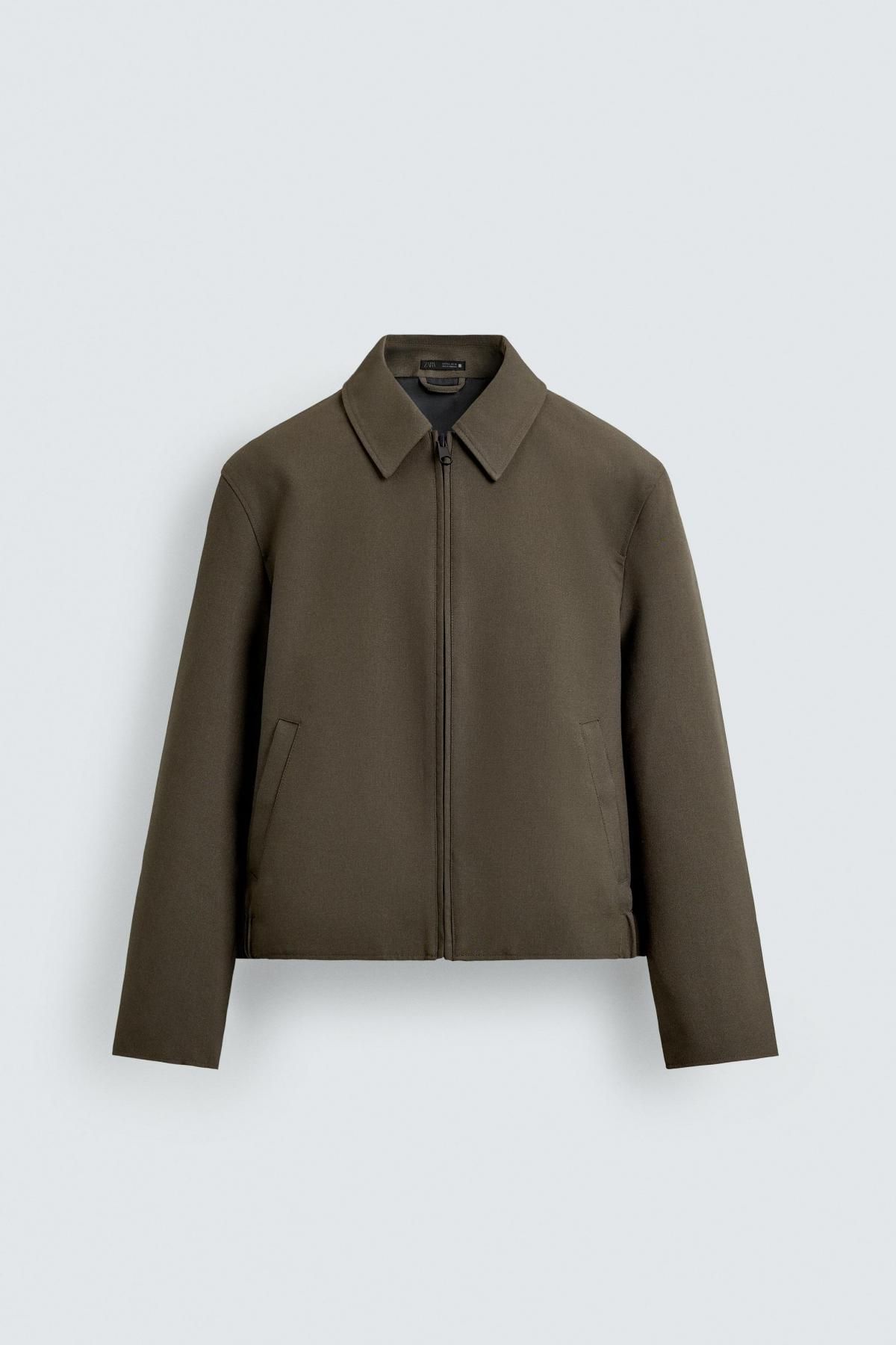 자라 테크니컬 울블렌드 크롭핏 집업 재킷 8281/550 KHAKI - 메인 이미지