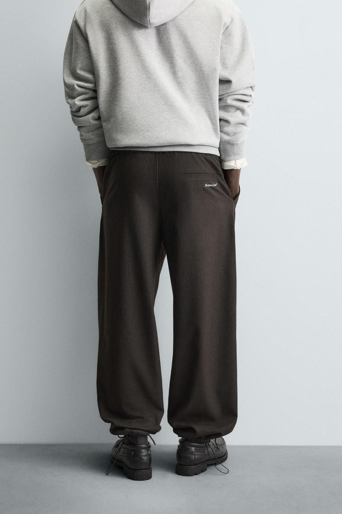 자라 릴렉스핏 플란넬 조거 팬츠 4514/300 BROWN STRIPES - 상세 이미지 3