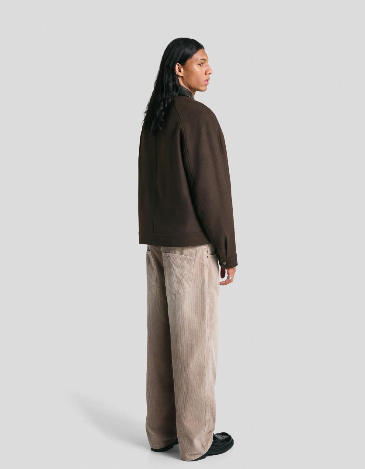 버쉬카 테크니컬 울 배색 칼라 재킷 6790/564 BROWN - 상세 이미지 4
