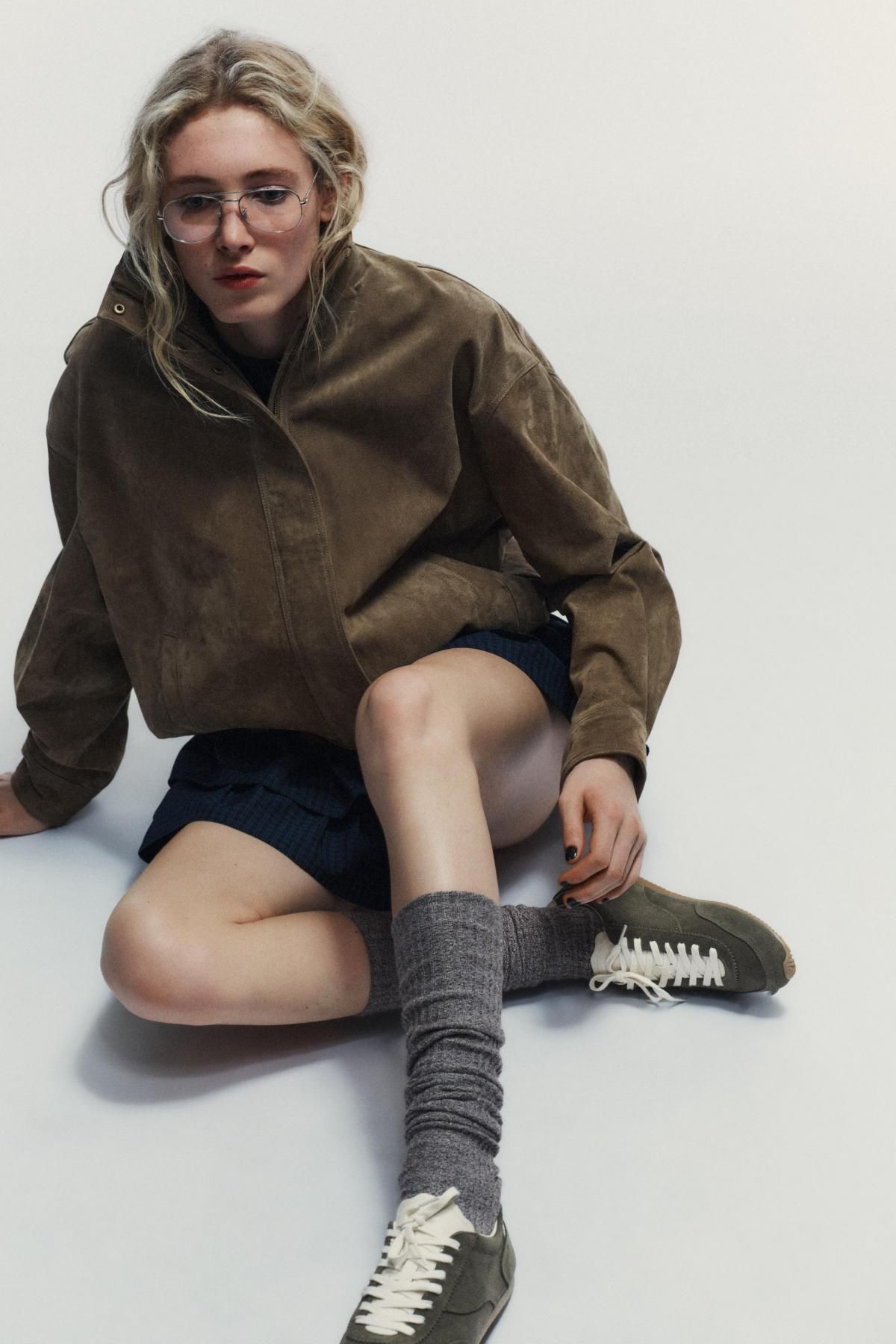 자라 스웨이드 배색 로우탑 스니커즈 5048/610 KHAKI GREEN - 상세 이미지 2