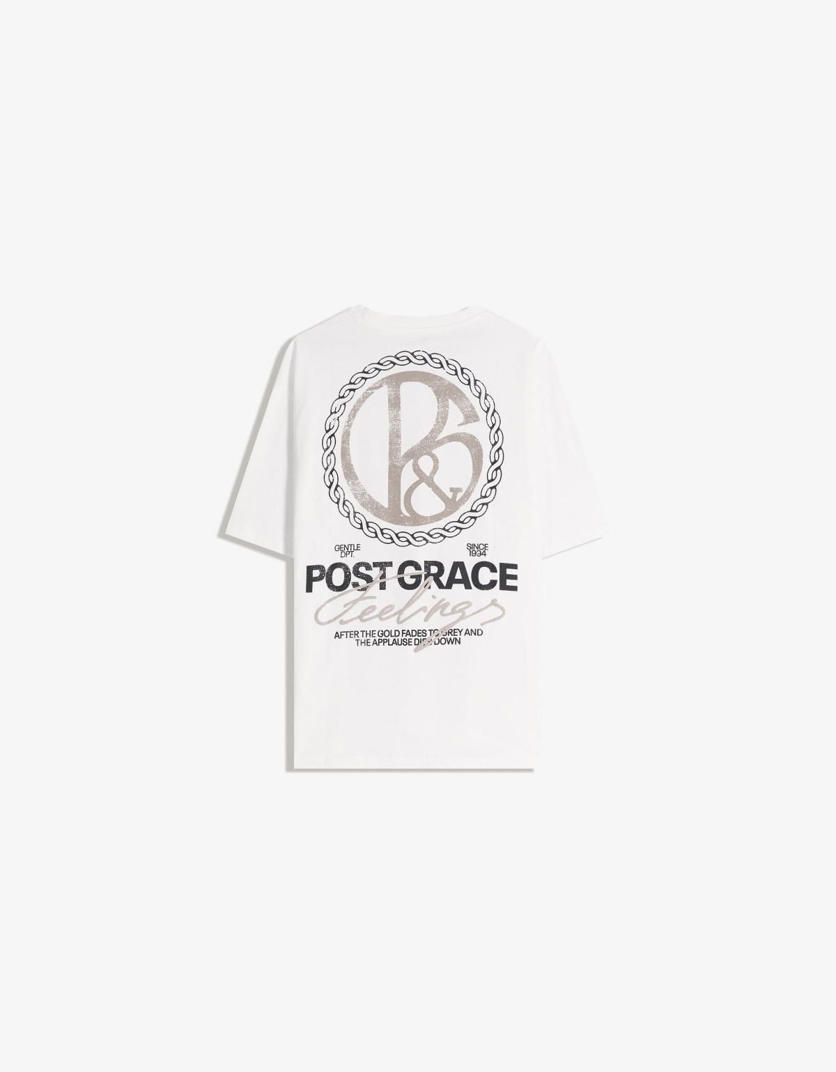 버쉬카 프린트 오버핏 반팔 티셔츠 화이트 8090/154 OFF WHITE - 메인 이미지