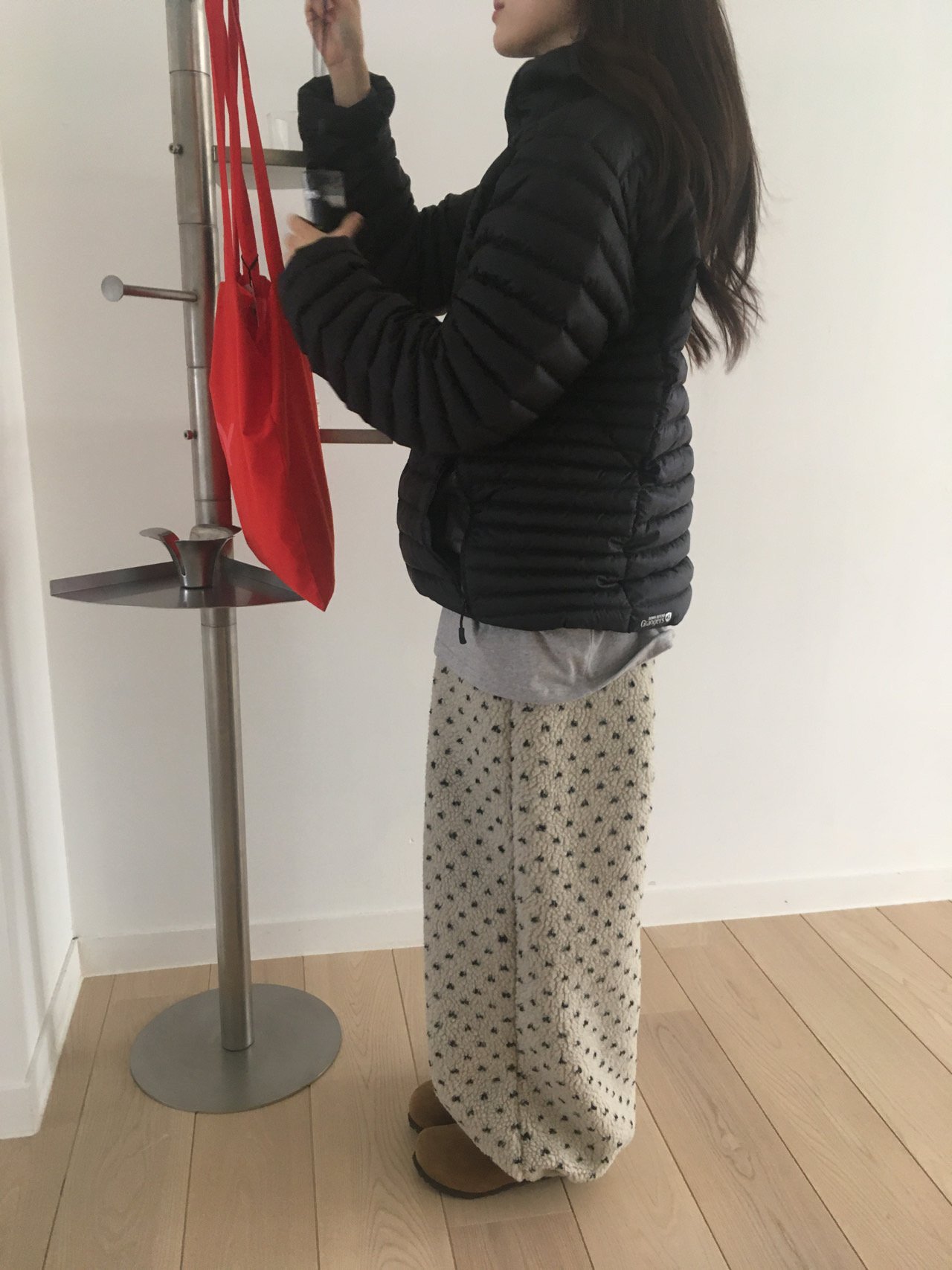 오버무드 두꺼운 양털 뽀글이 후리스 덤블 귀여운 도트 퍼 밴딩 캐주얼 트레이닝 캠핑 팬츠 - 상세 이미지 2