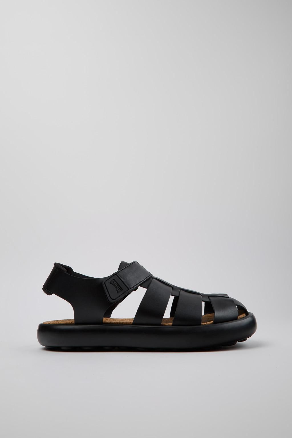캠퍼 블랙 레더 남성 스트랩 샌들 Pelotas Flota K100938-003 BLACK - 상품 이미지