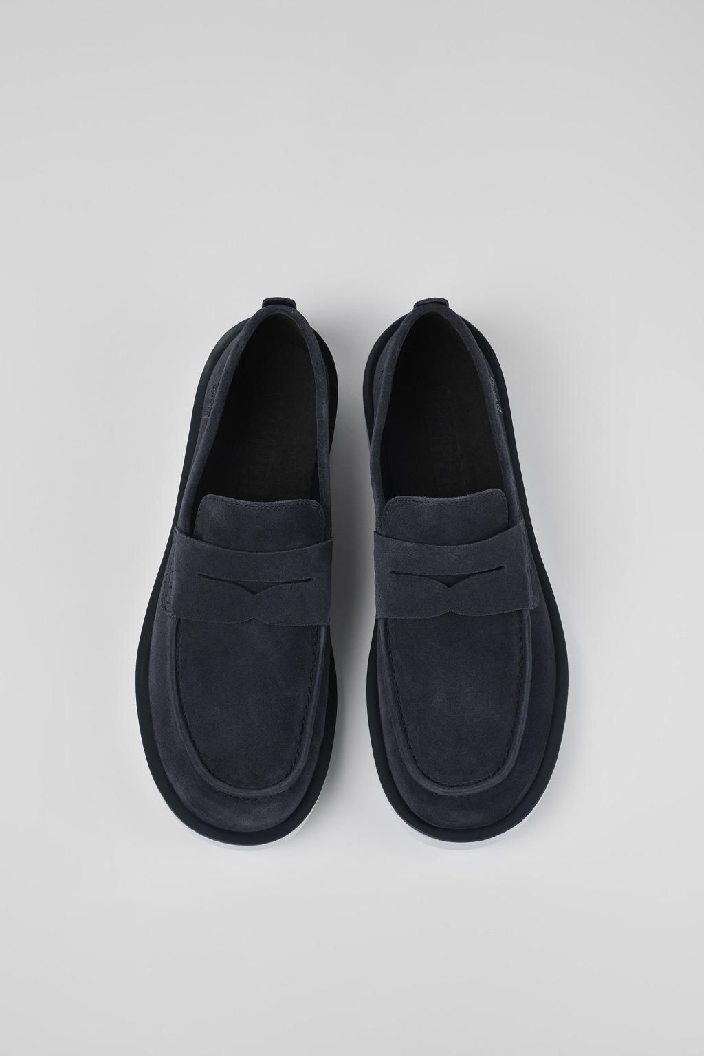 캠퍼 블루 누벅 남성 모카신 로퍼 Wagon K100889-005 BLUE - 상세 이미지 4