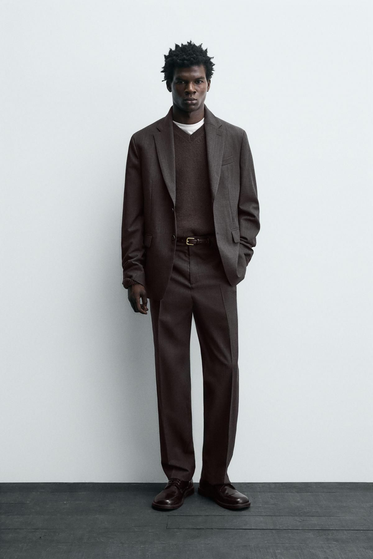 자라 클래식 울 테일러드 재킷 9641/898 DARK BROWN - 상세 이미지 2