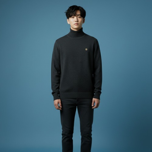 조이마담 MT50035 골드와펜 목폴라 울 니트 티셔츠 중년남성의류 아빠옷 - 상품 이미지