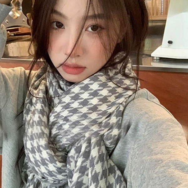 체크 여성 머플러 데일리 여자 머플러 따뜻한 겨울 - 메인 이미지