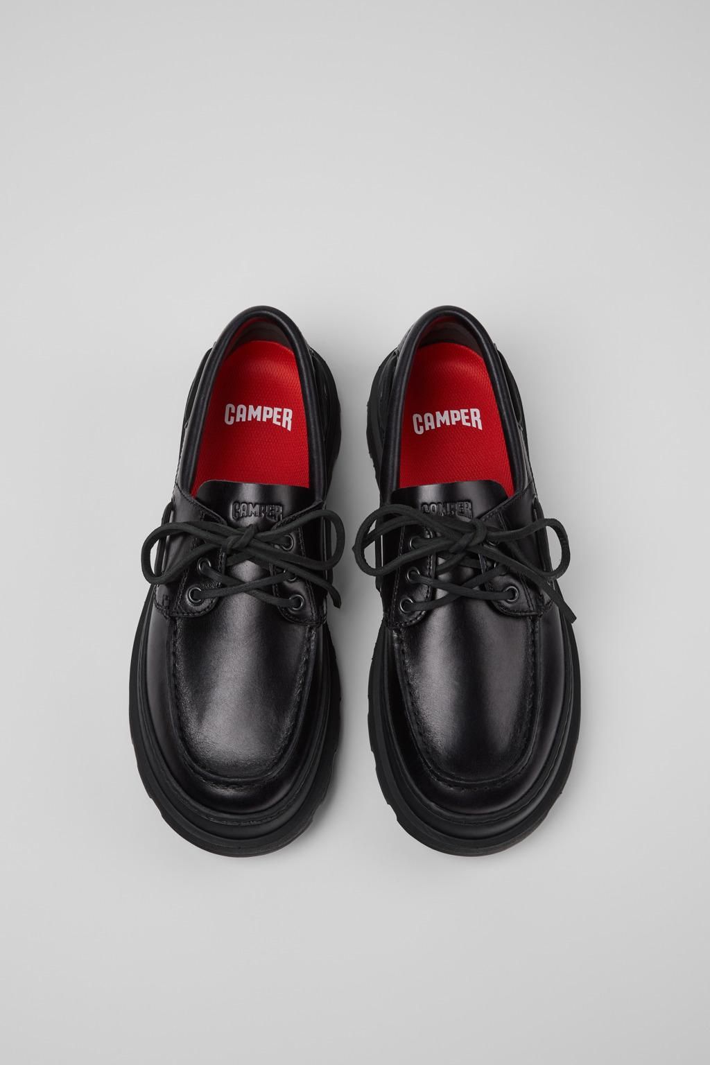 캠퍼 프리미엄 블랙 레더 로퍼 Brutus K101067-002 BLACK - 상세 이미지 4