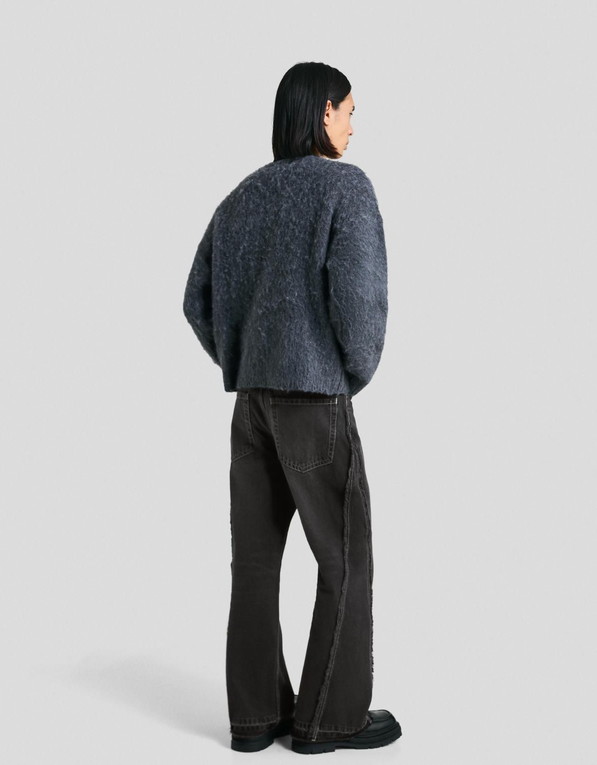 버쉬카 부츠컷 프린지 블랙 데님 플레어 진 5367/352 BLACK - 상세 이미지 4