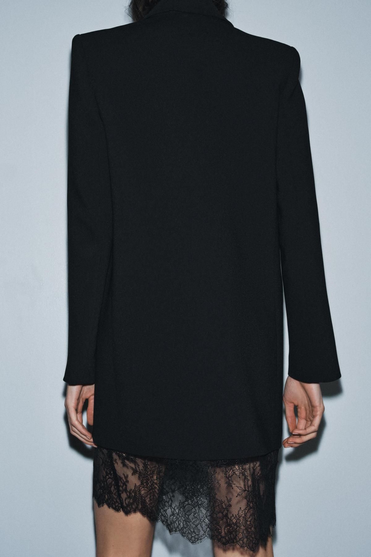 자라 프리미엄 레이스 블레이저 미니 원피스 9263/199 BLACK - 상세 이미지 4