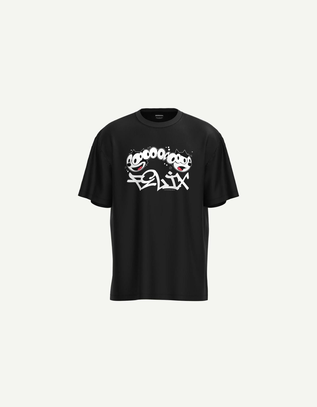 버쉬카 펠릭스 더 캣 그래픽 박시 블랙 반팔 티셔츠 2353/857 BLACK - 상세 이미지 3
