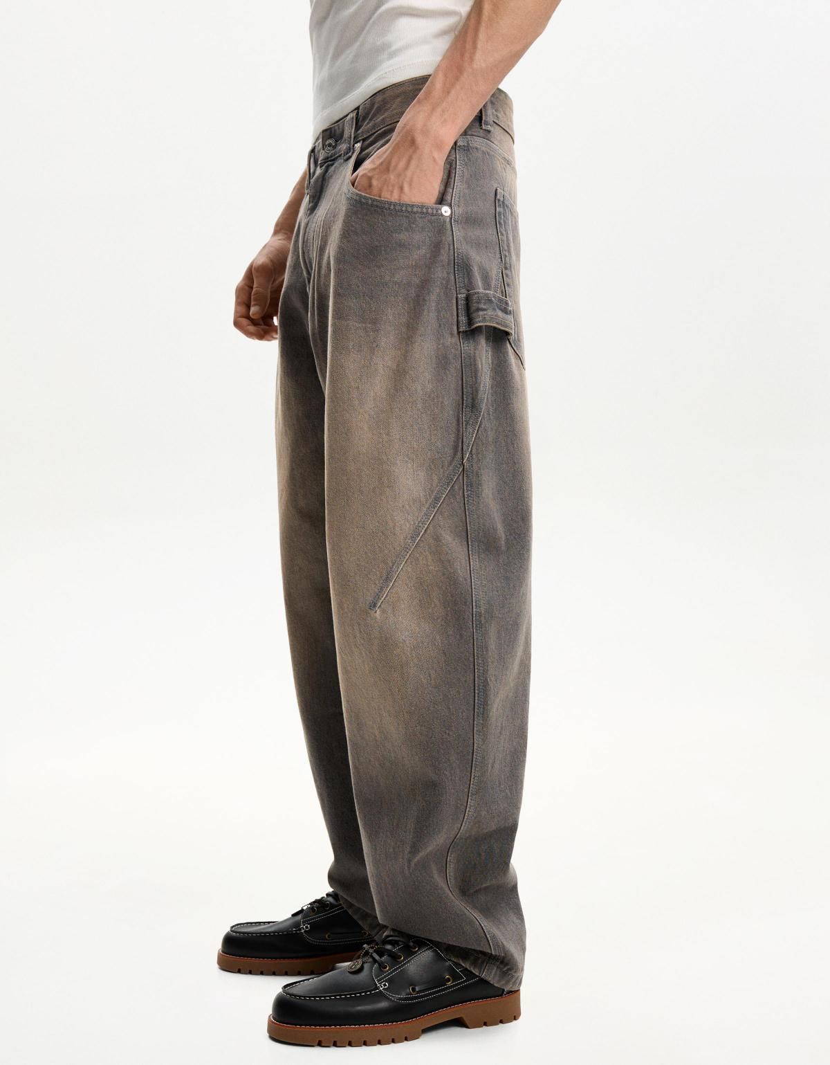 버쉬카 와이드 배기핏 데님 청바지 5335/352 BROWN - 메인 이미지