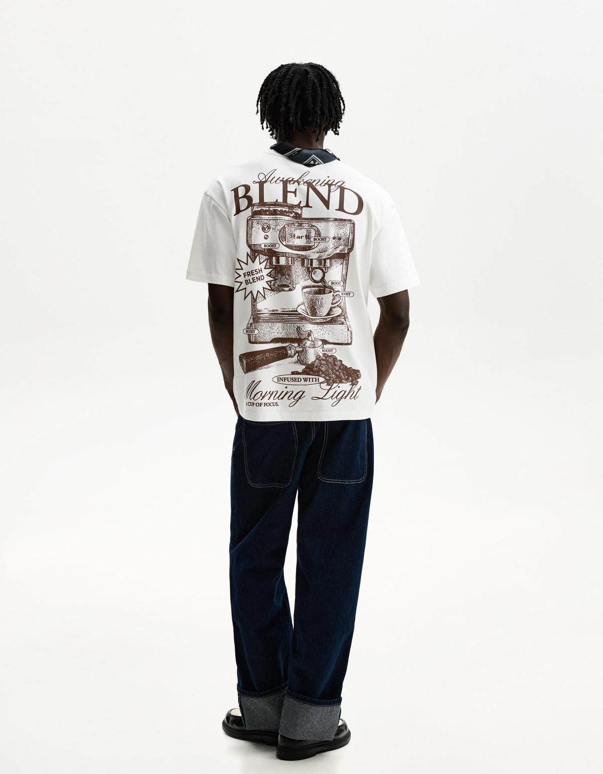 버쉬카 프린트 반팔 티셔츠 2895/538 OFF WHITE - 상세 이미지 4