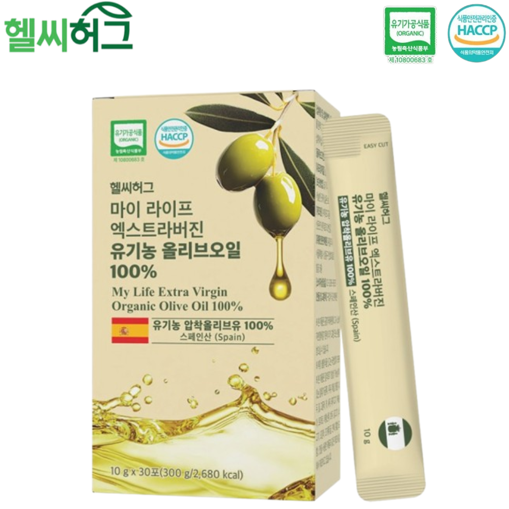 헬씨허그 유기농 엑스트라버진 올리브 오일 스틱 30포 1박스 스페인 냉압착올리브 유 기름 - 상품 이미지