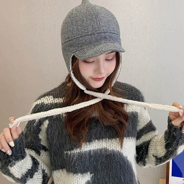 뽀글이 여자 군밤 모자 귀달이 여성 군밤 모자 캠핑 - 상품 이미지