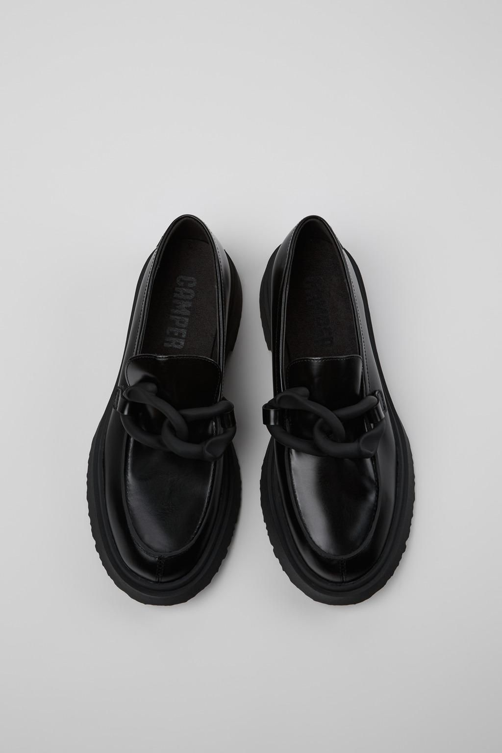 캠퍼 프리미엄 블랙 가죽 남성 로퍼 Walden K101029-001 BLACK - 상세 이미지 4