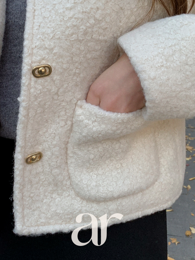 (누빔 안감) 부클 트위드 자켓 jk3022 - 상세 이미지 4