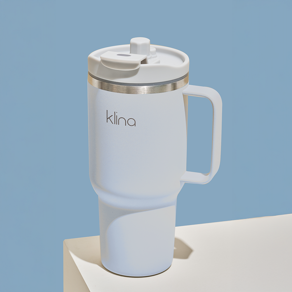 클리나 대용량 텀블러 보온보냉 빨대 텀블러 900ml, 블루 - 상세 이미지 2