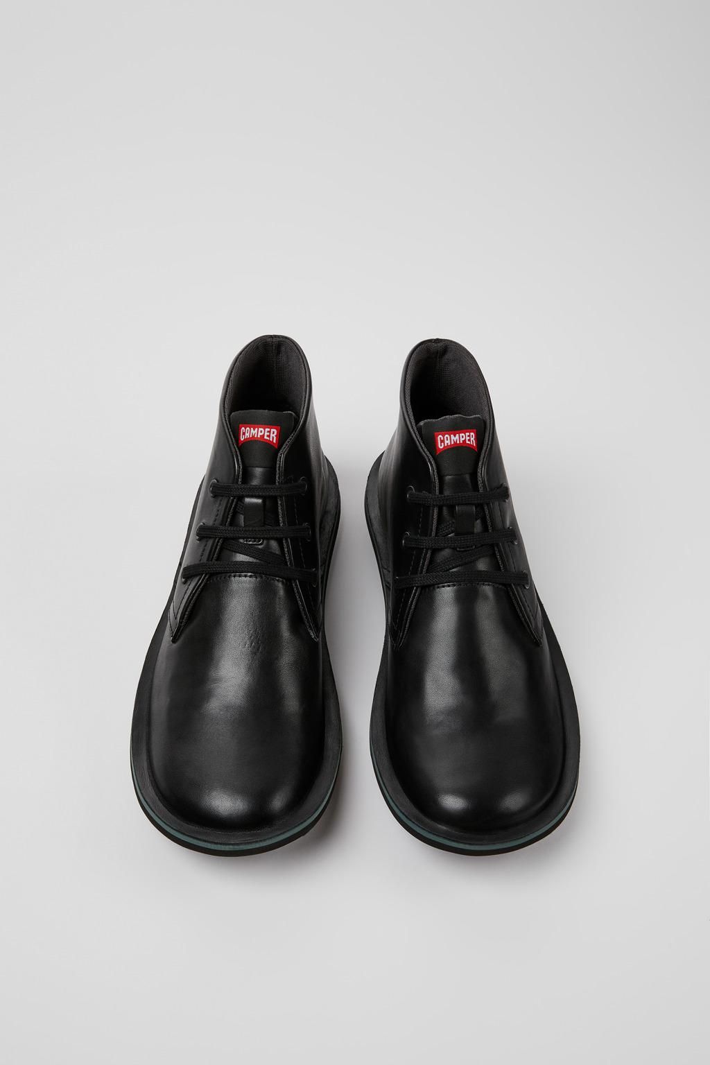 캠퍼 프리미엄 블랙 레더 남성 앵클부츠 Beetle 36530-058 BLACK - 상세 이미지 4