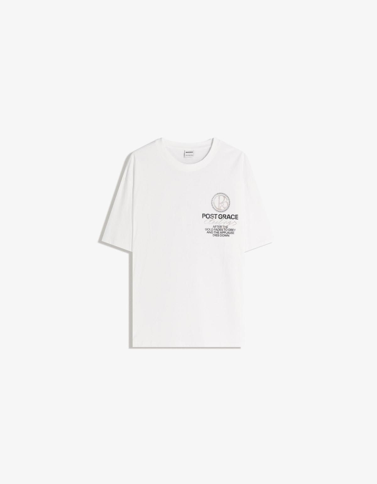 버쉬카 프린트 오버핏 반팔 티셔츠 화이트 8090/154 OFF WHITE - 상세 이미지 2