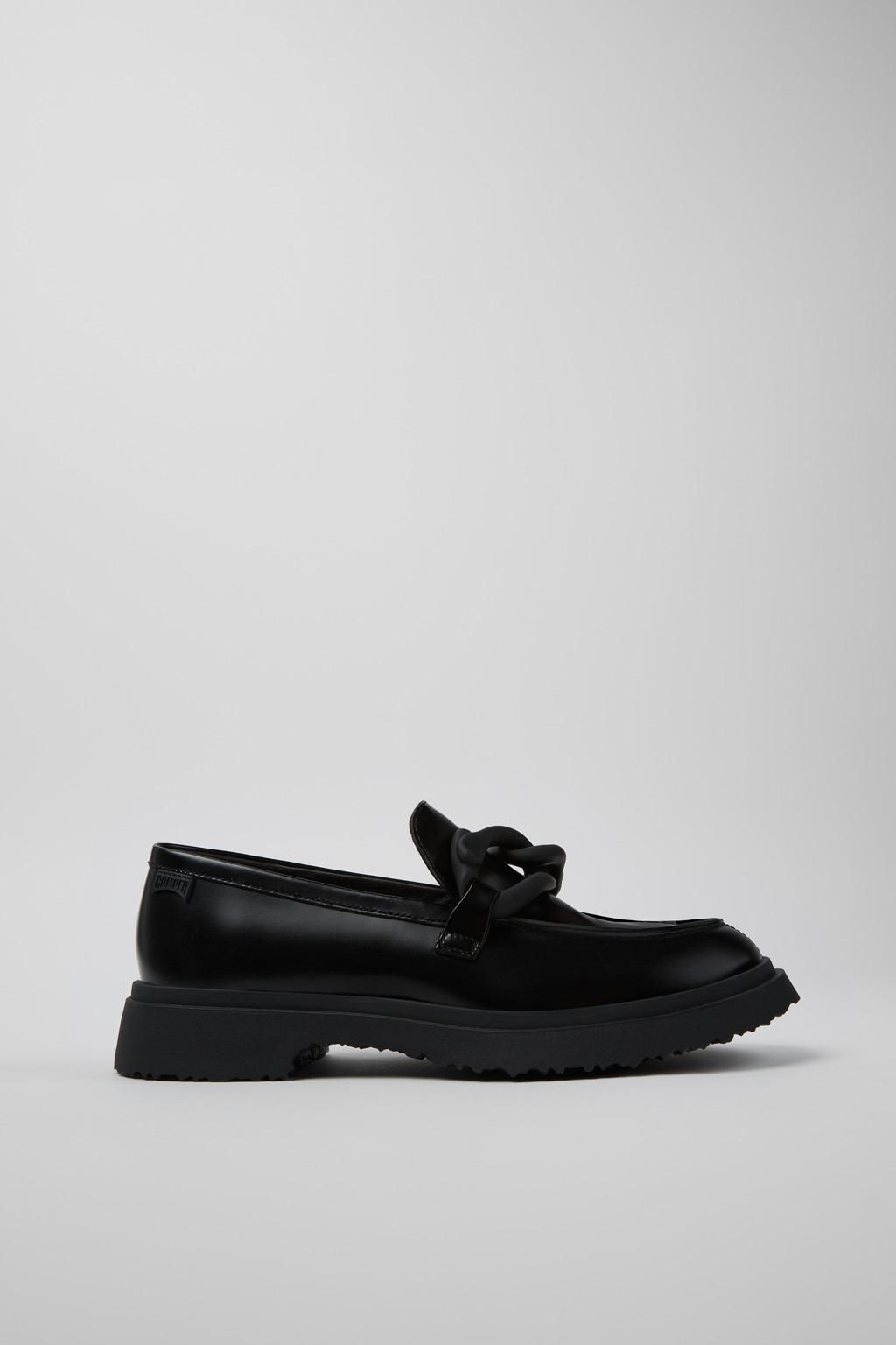 캠퍼 프리미엄 블랙 가죽 남성 로퍼 Walden K101029-001 BLACK - 메인 이미지