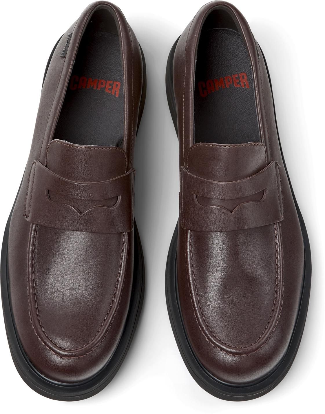 캠퍼 경량 브라운 레더 로퍼 Norman K101001-005 BROWN - 메인 이미지
