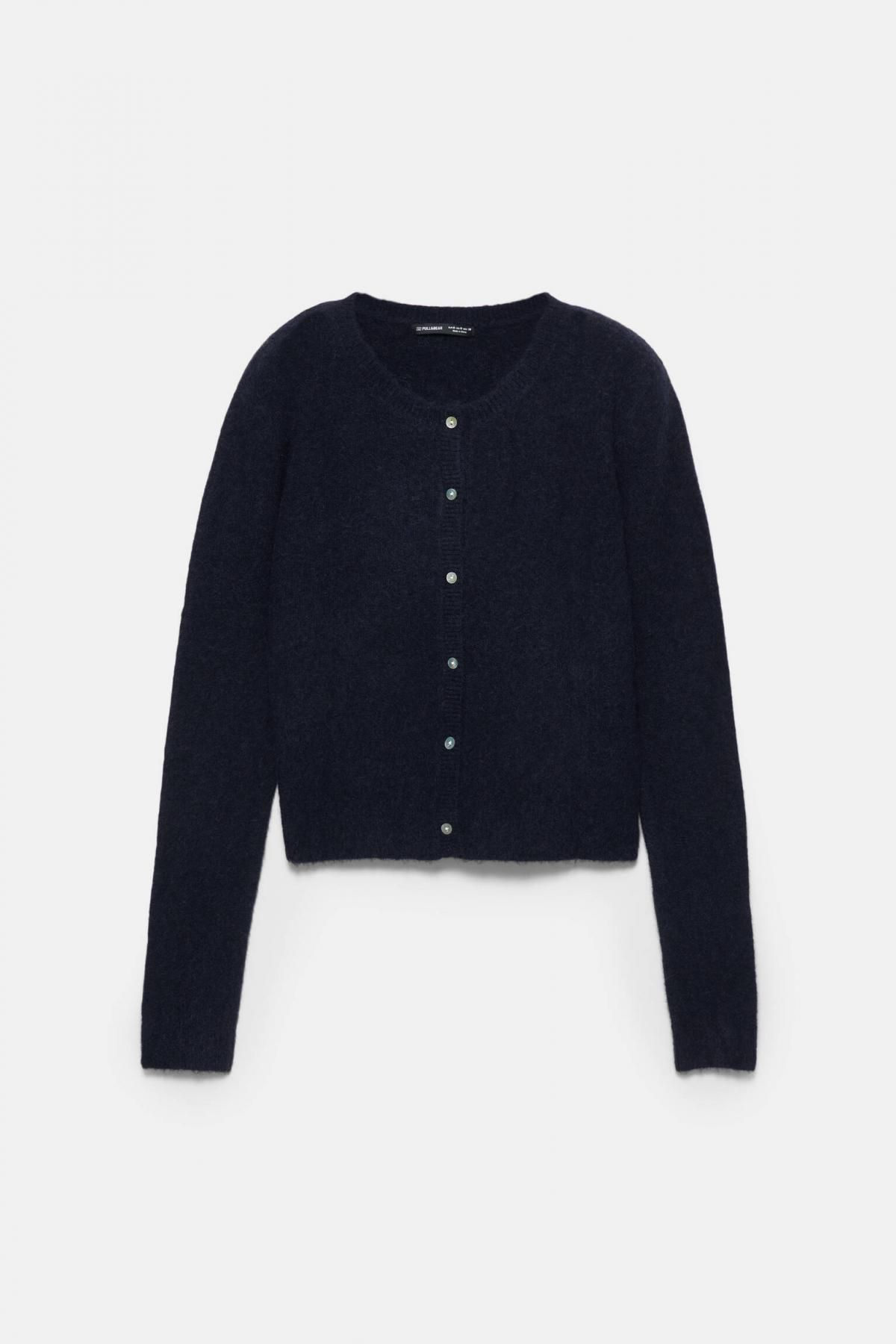 풀앤베어 알파카 울 라운드넥 니트 가디건 7553/401 NAVY - 상품 이미지