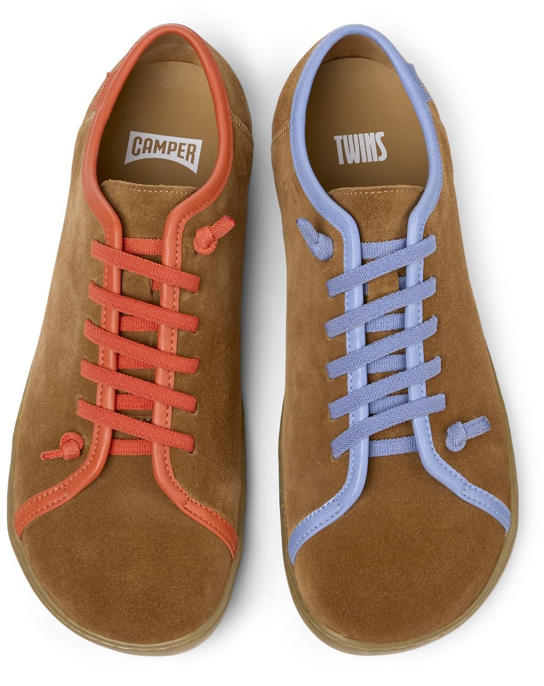 캠퍼 멀티컬러 스웨이드 스니커즈 TWINS K101064-006 BROWN - 메인 이미지