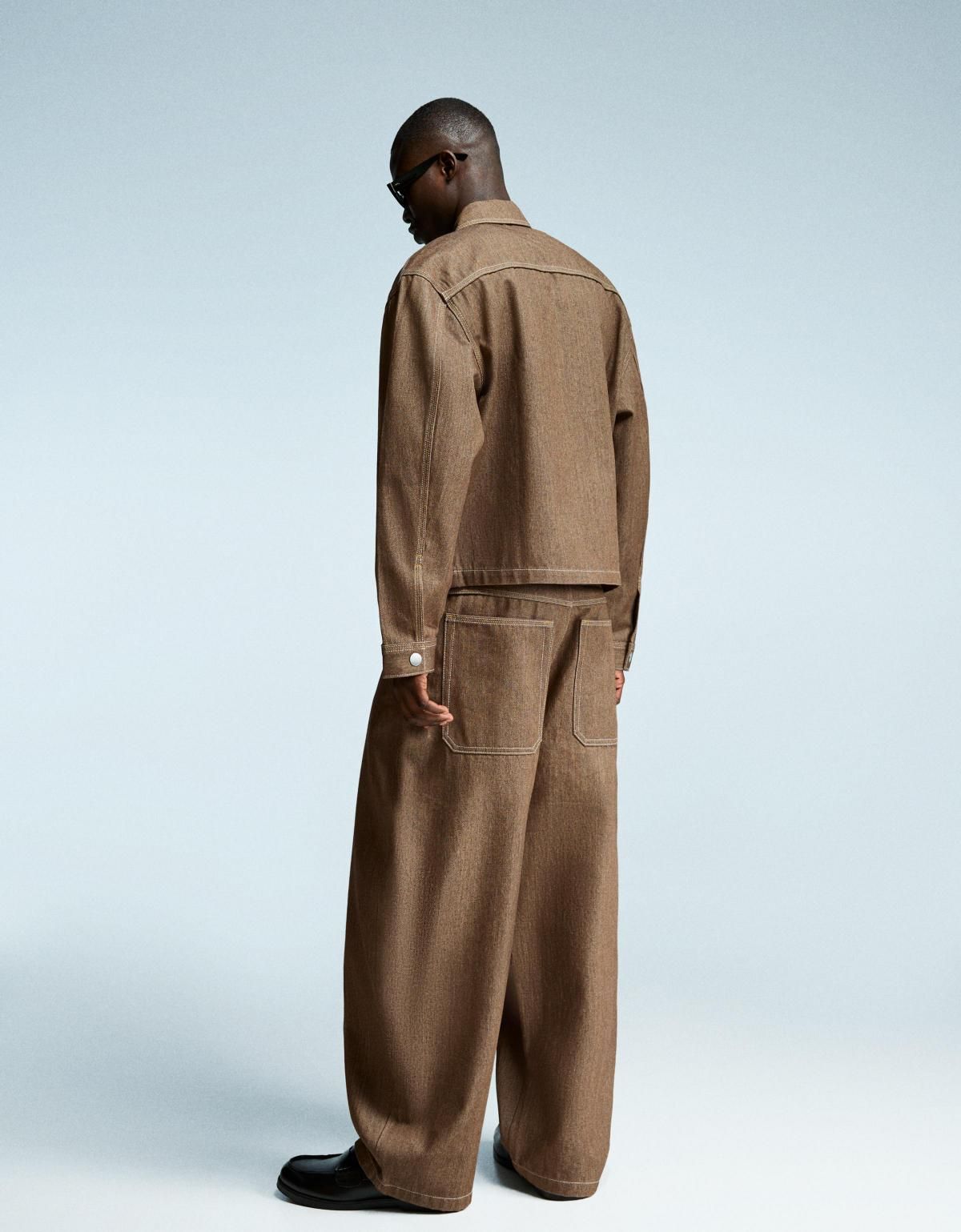 버쉬카 테크니컬 데님 집업 셔츠 재킷 6358/211 BROWN - 상세 이미지 3