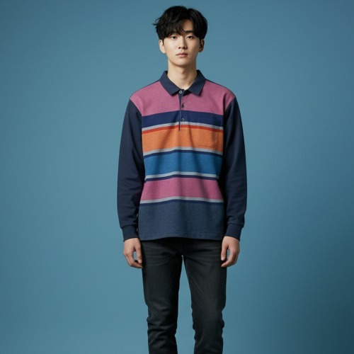 조이마담 MT50028 컬러 배색 포켓 카라 속기모 티셔츠 중년남성의류 아빠옷 - 상품 이미지