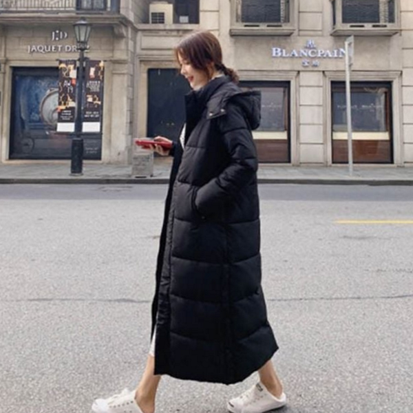 데일리 여성 롱 패딩 캐주얼 여자 롱 패딩 후드 - 상품 이미지