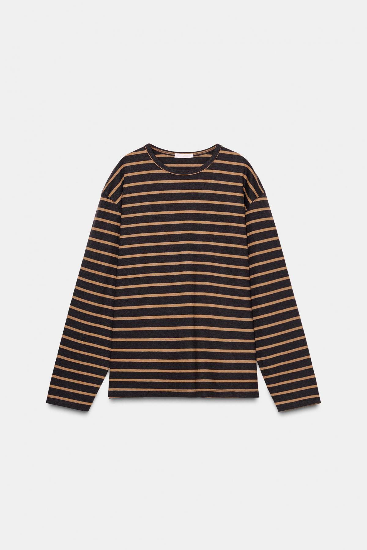 자라 스트라이프 릴렉스핏 린넨 혼방 긴팔 티셔츠 3253/710 STRIPED - 상품 이미지