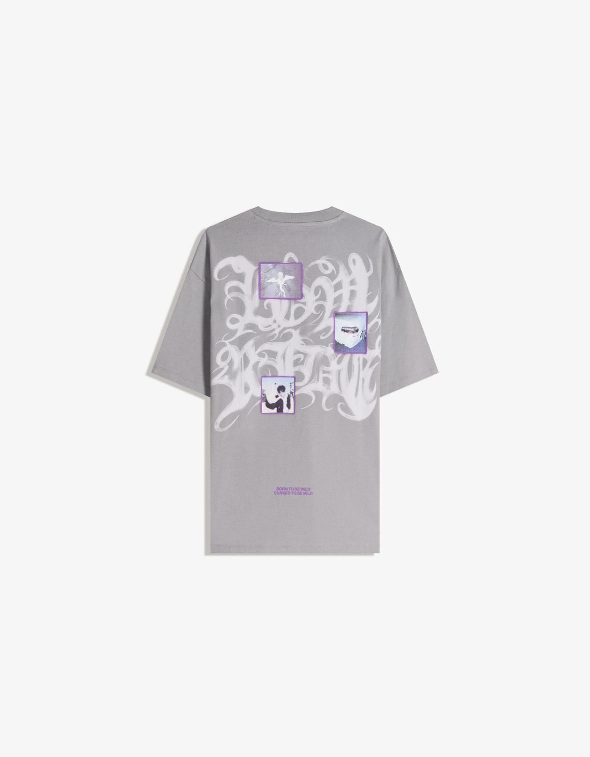 버쉬카 프린트 라이트그레이 반팔 티셔츠 8093/071 GREY - 상세 이미지 3
