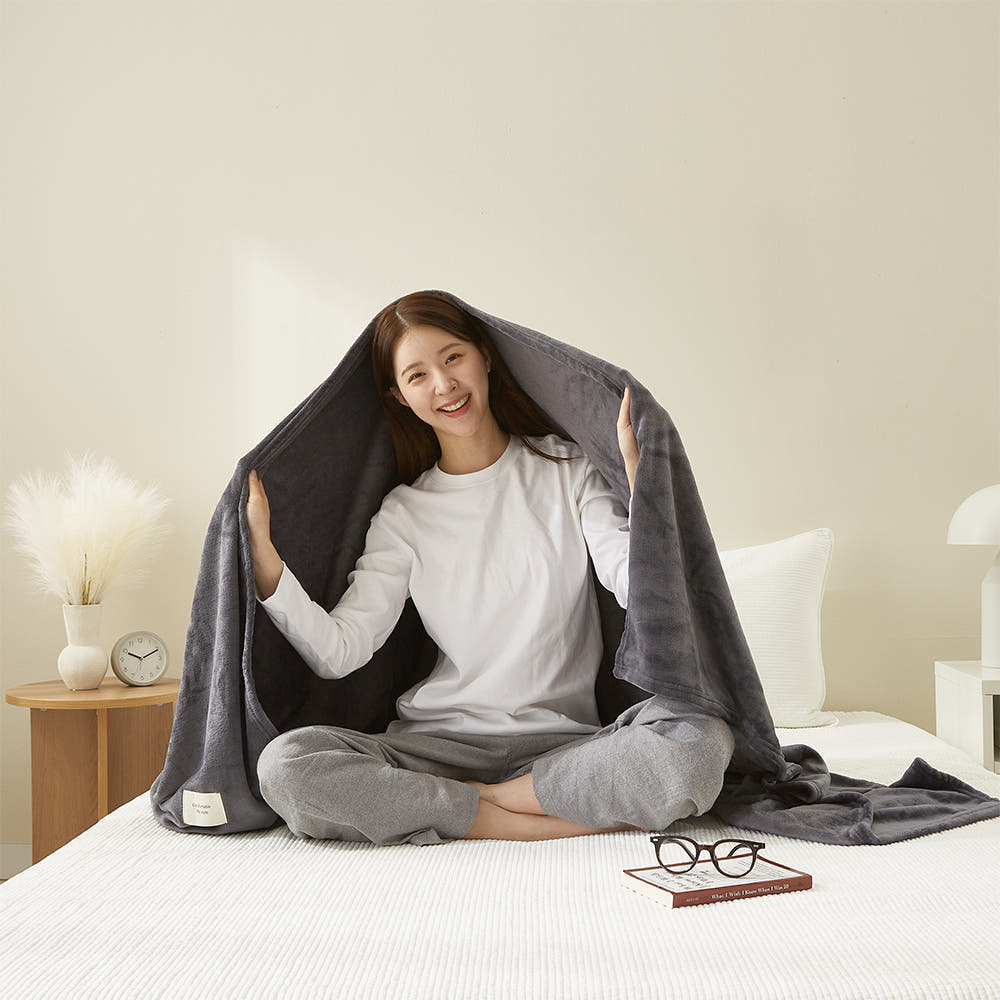 집앤콕 담요 블랭킷 대형 캠핑 두꺼운 이불 극세사 담요 차콜, T
