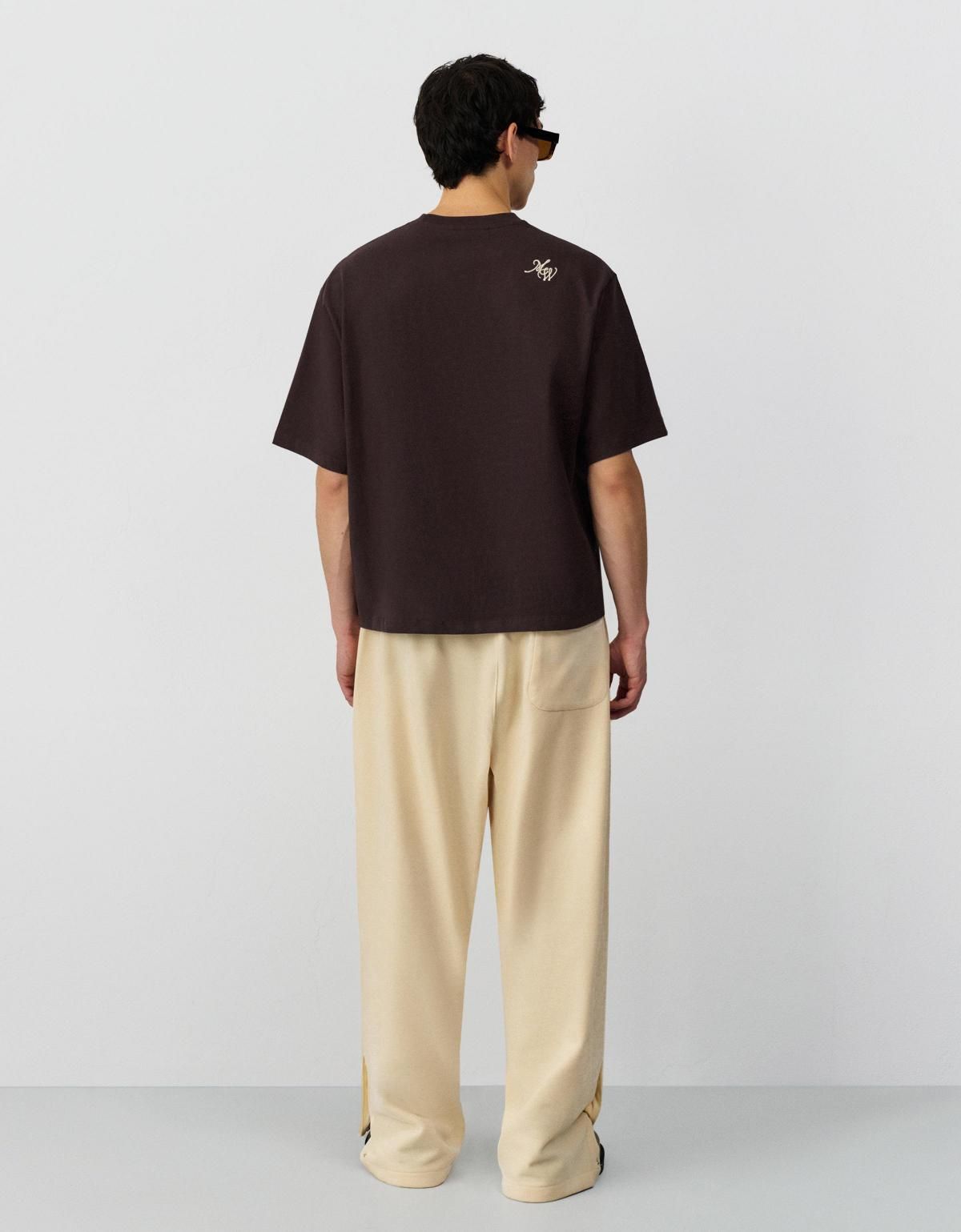 버쉬카 캐주얼 자수 오버핏 반팔 티셔츠 8084/112 BROWN - 상세 이미지 5