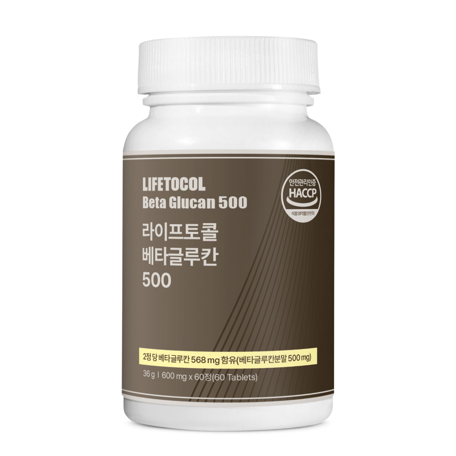 라이프토콜 베타글루칸 500mg 60정 효모 영양제 제품 이미지