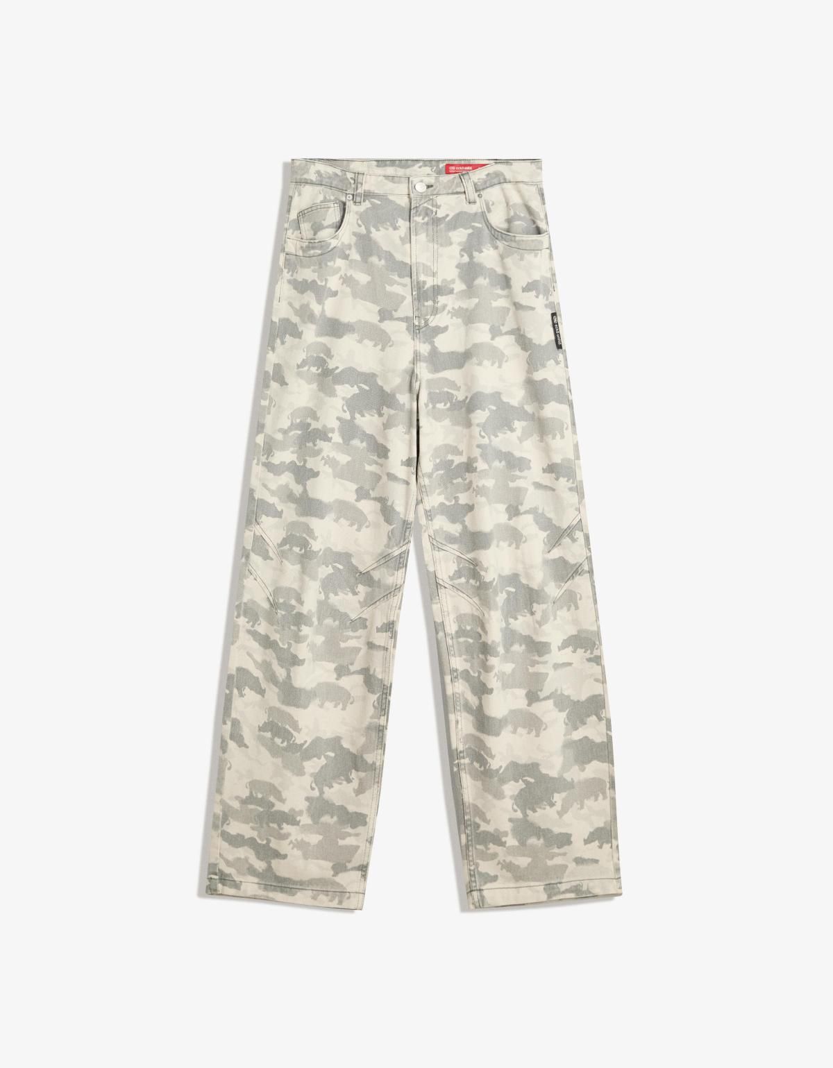 버쉬카 Ecko Unltd 카모플라주 배기핏 데님 진 5366/335 DARK GREY - 상품 이미지