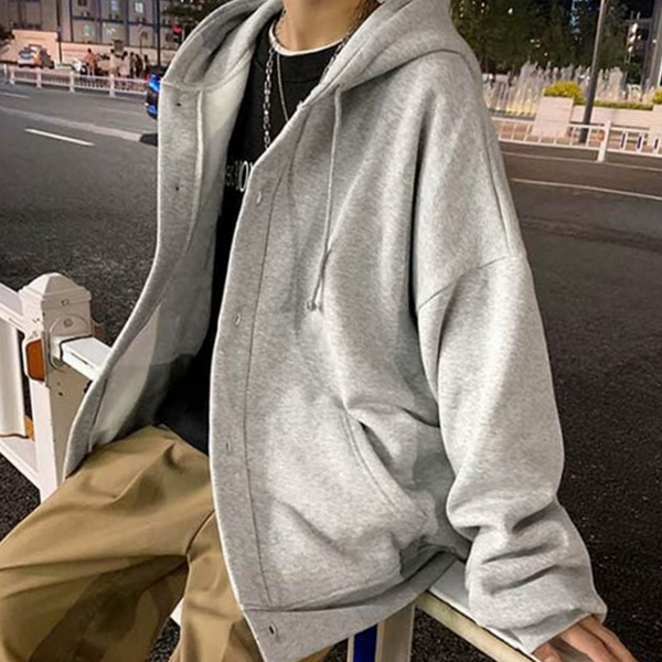 데일리 남자 후드 집업 베이직 남성 후드 티 - 상품 이미지