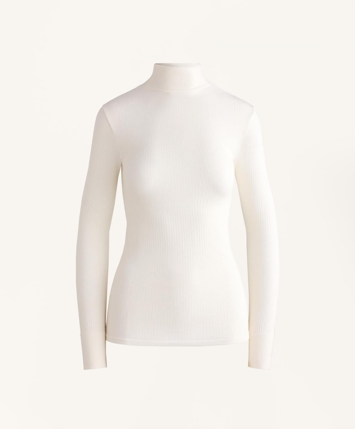 오이쇼 심리스 메리노울 하이넥 베이스레이어 티셔츠 0423/973 PALEECRU - 메인 이미지