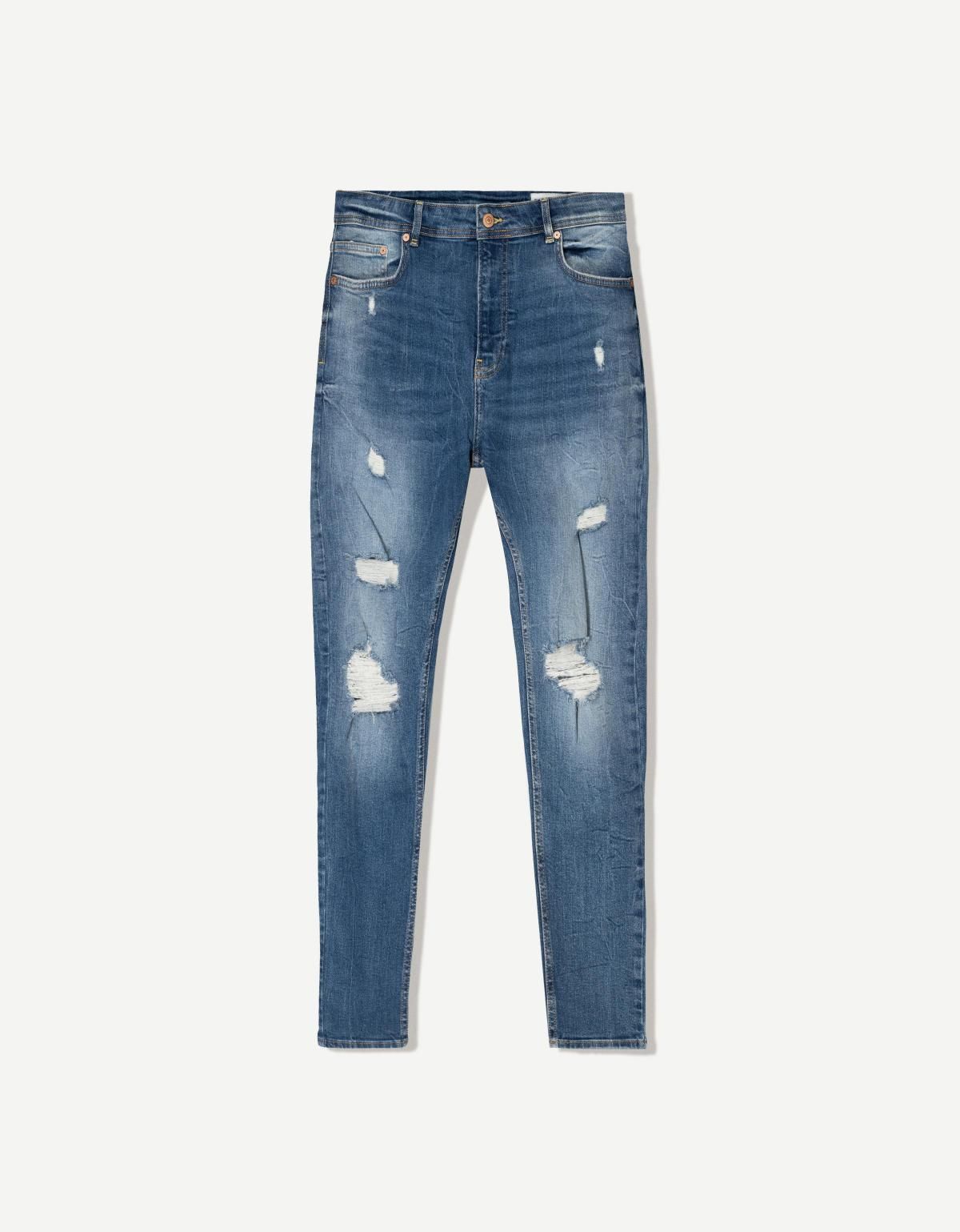 버쉬카 트렌디 데님 Super skinny ripped jeans 0333/220 BLUE - 상품 이미지