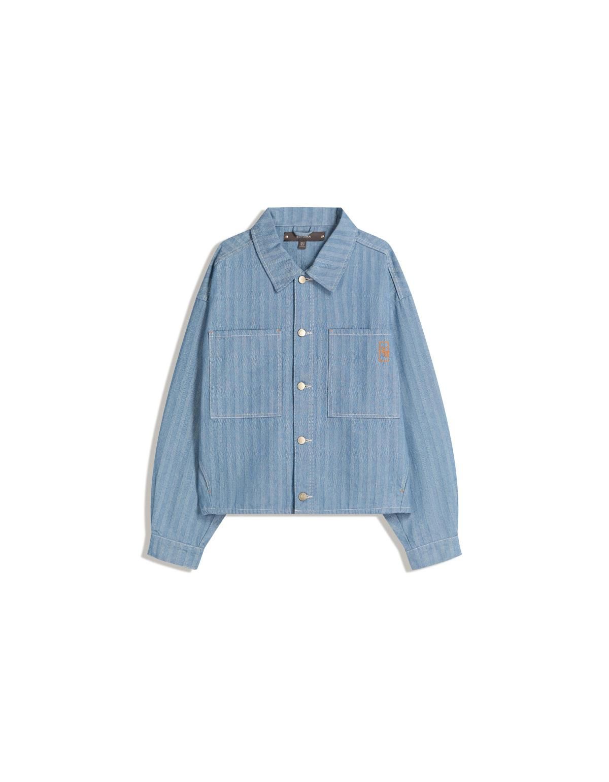 버쉬카 스트라이프 테크니컬 데님 재킷 6749/335 LIGHT BLUE - 상품 이미지