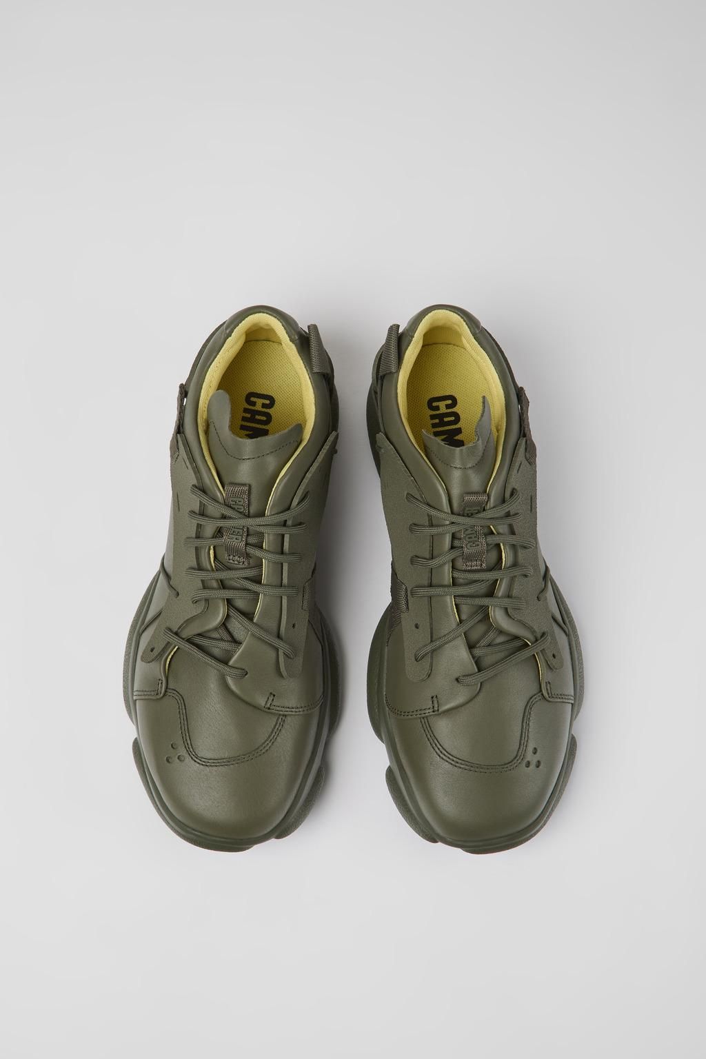 캠퍼 테크니컬 그린 레더 스니커즈 Karst K100845-006 GREEN - 상세 이미지 4