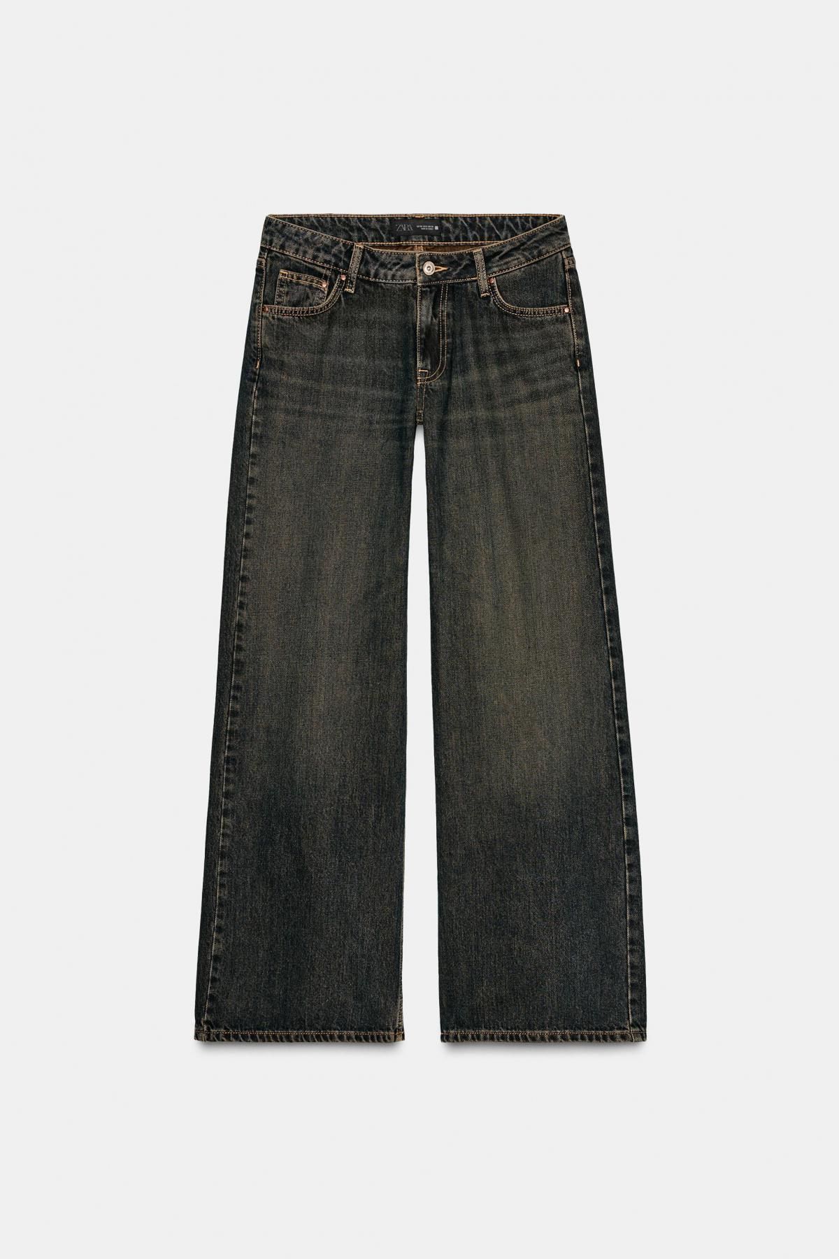자라 빈티지 와이드핏 데님 로우라이즈 청바지 9942/164 BLACK / BROWN - 상품 이미지