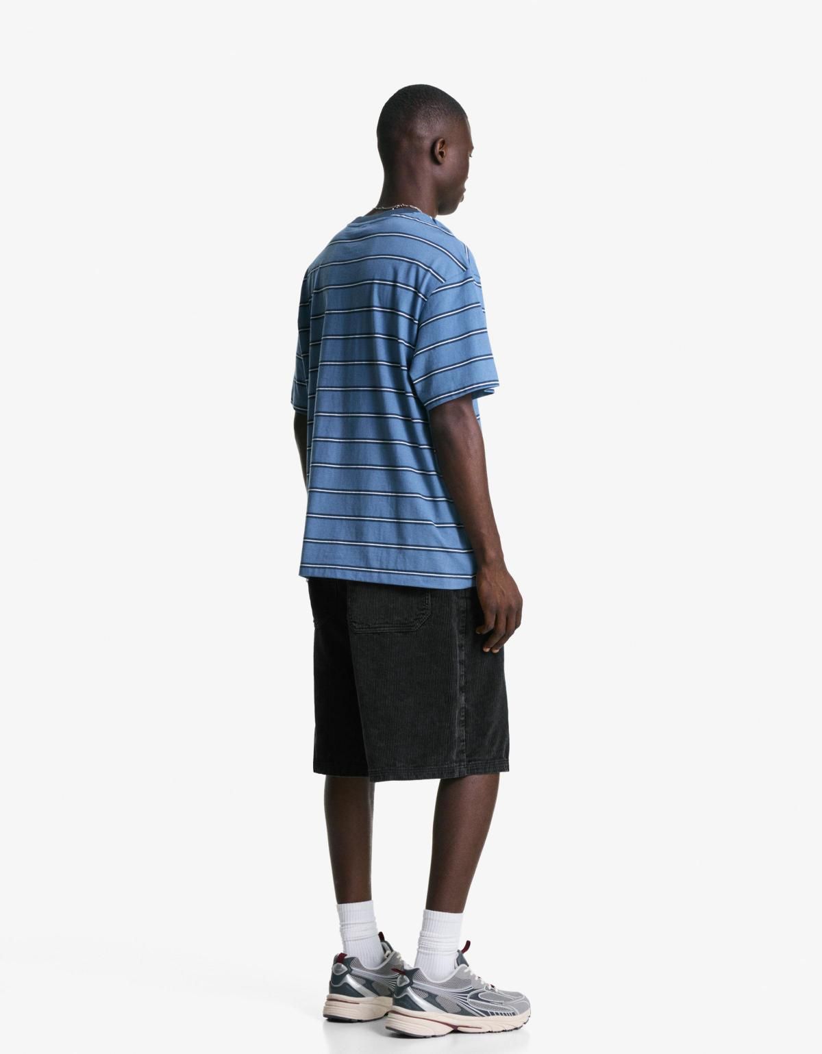 버쉬카 코듀로이 조거 버뮤다 쇼츠 남성 와이드핏 블랙 8436/091 BLACK - 상세 이미지 5
