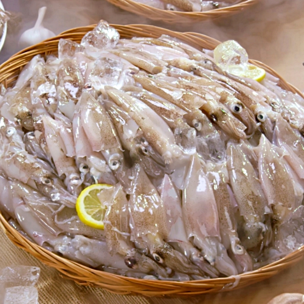 통째 먹는 총알 한치 100 손질 한치 100마리 내외 생물 냉동 한치회 제품 이미지