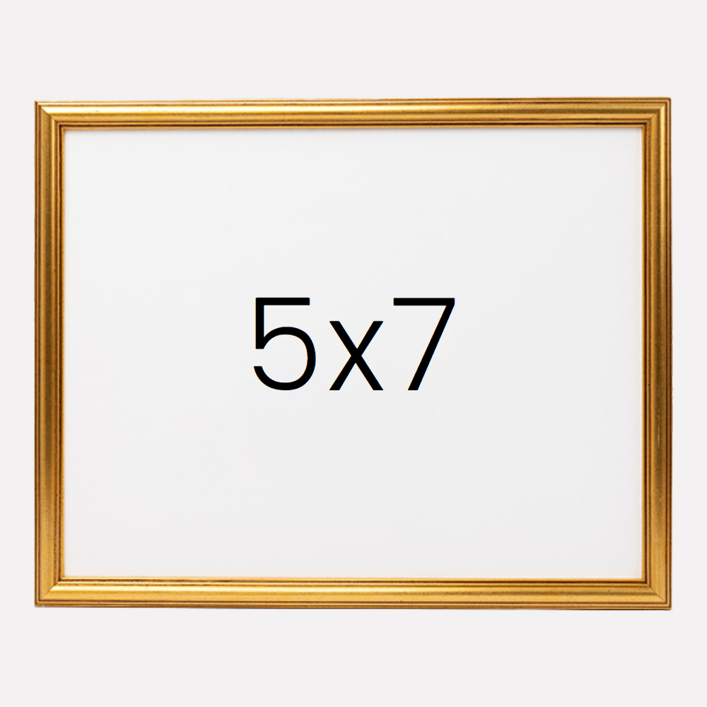 앤티크 라인 나무액자 사진액자 웨딩 포토테이블 사진인화 탁상 5x7 127x177mm, 골드 - 메인 이미지