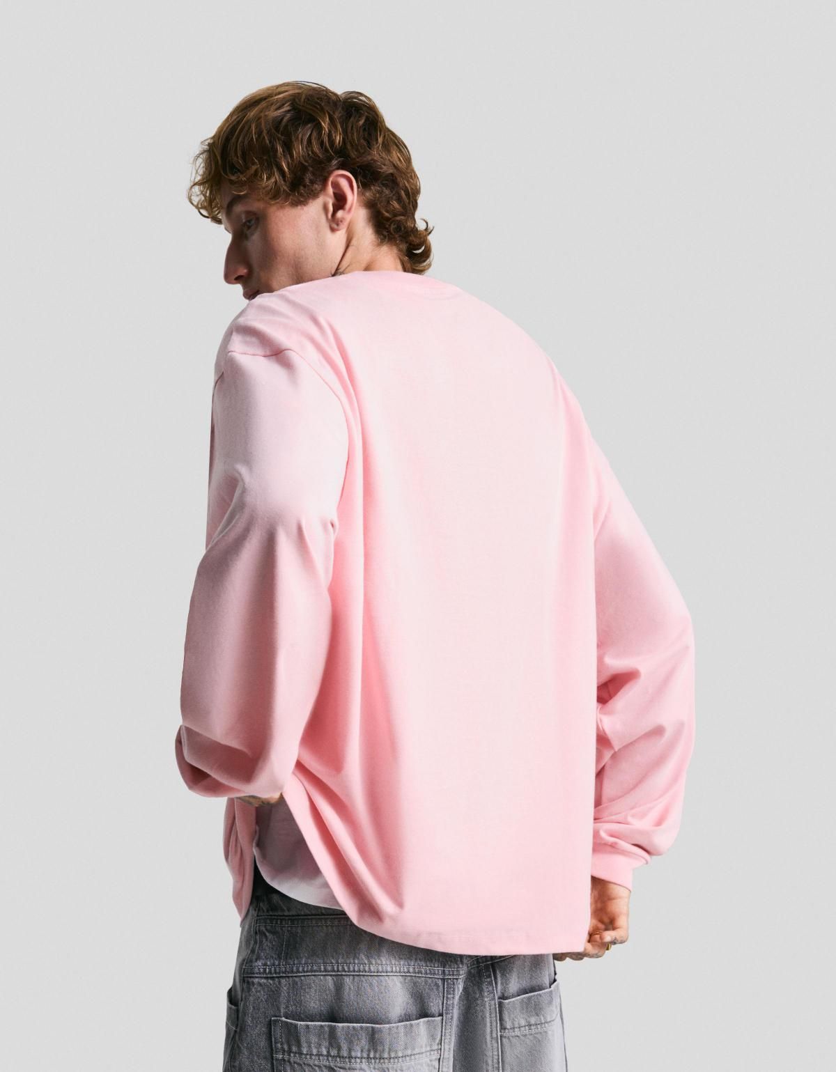 버쉬카 페일핑크 박시핏 긴팔 티셔츠 8082/116 PINK - 상세 이미지 5